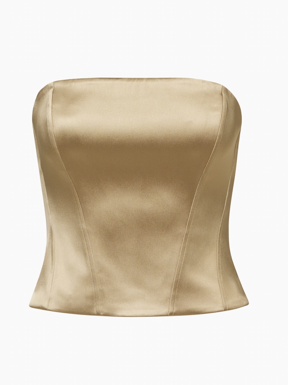 Like New castle Strapless Satin Bustier in Champagne - Picture 9 of 11
